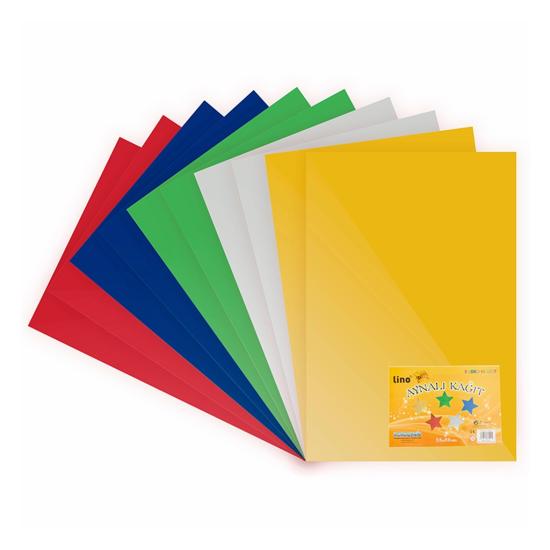 Lino Aynalı Metalik Karton 5 Renk 10Lu 23*33 Cm