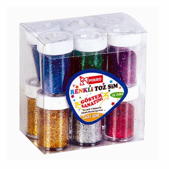 Mikro Toz Sim Gg 12-08 Mix Karışık Renk 12 li Paket