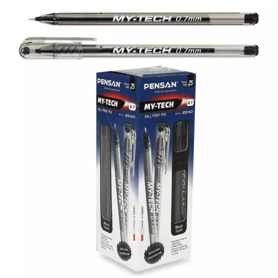 Pensan My-Tech Tükenmez Kalem 0.7 Mm Siyah  25’li 