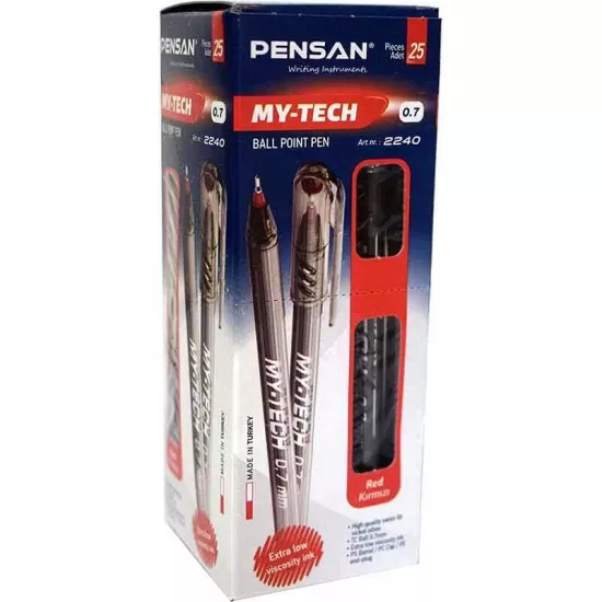 Pensan My-Tech Tükenmez Kalem 0.7  Kırmızı 25’li 