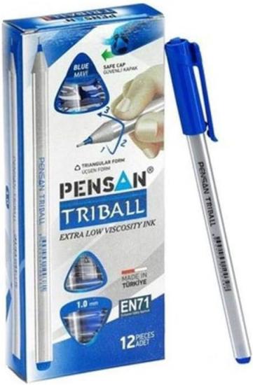 Pensan  Trıball Tükenmez Kalem Mavi 12.Li