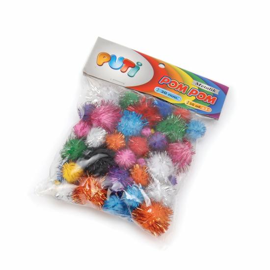 Puti Ponpon 10-20-30 Mm Karışık Metalik 