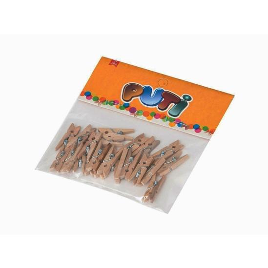 Ahşap Küçük Mandal Natural 24Lü Puti 4674