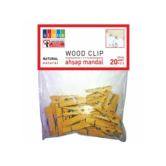 Südor Mandal Büyük 3.5 Cm 20Li Ahşap Naturel Bs129
