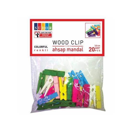 Südor Mandal Büyük 3.5 Cm 20Li Ahşap Renkli Bs130
