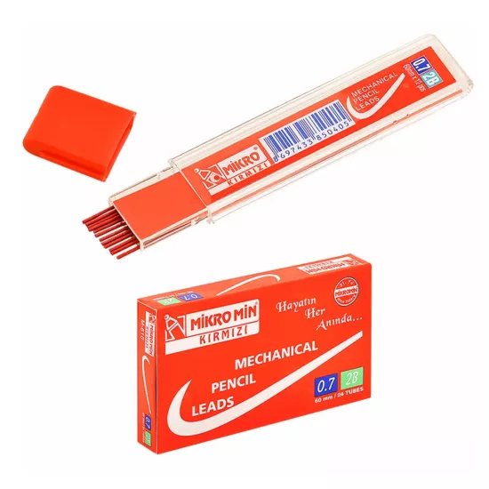 Mikro Min Uç Leads 0.7 Mm 60 Mm Kırmızı Uç 1 Paket