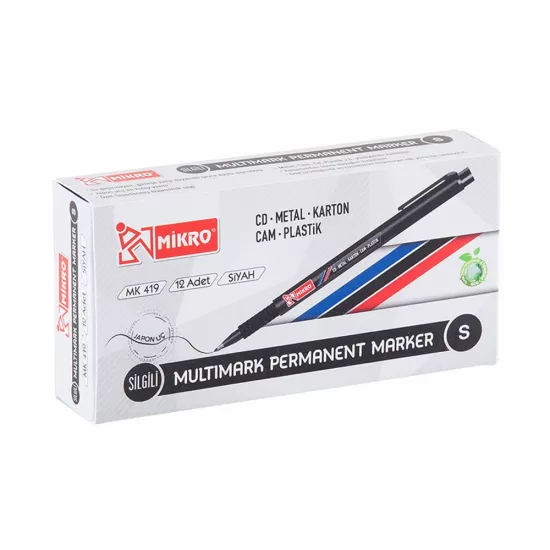 Mikro Asetat Kalemi Mk-419 S Siyah 1 Paket