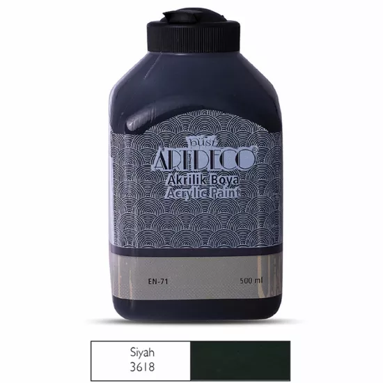 Artdeco Akrilik Boya 500 Ml Siyah Y-070L-3618