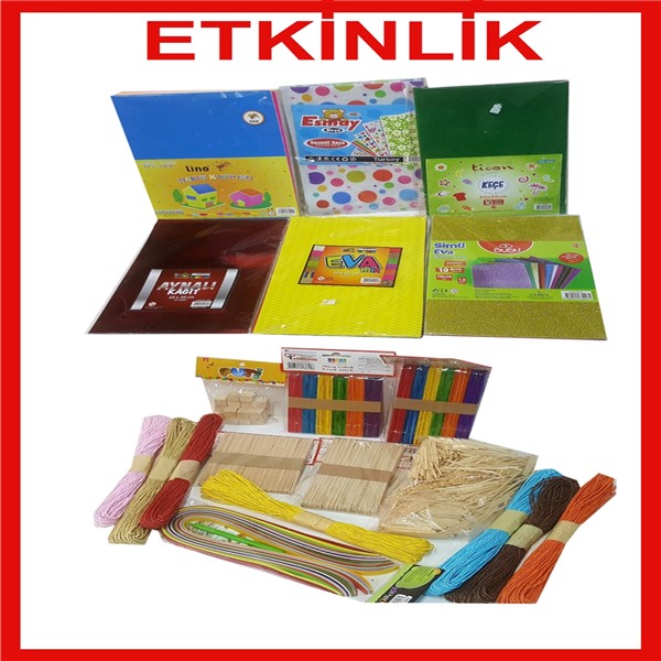 Eva, Şönil, Keçe, Simli Şönil, Simli Eva, Yapışkanlı Simli Eva,Yapışkanlı Eva, Desenli Eva, Eva Mix,