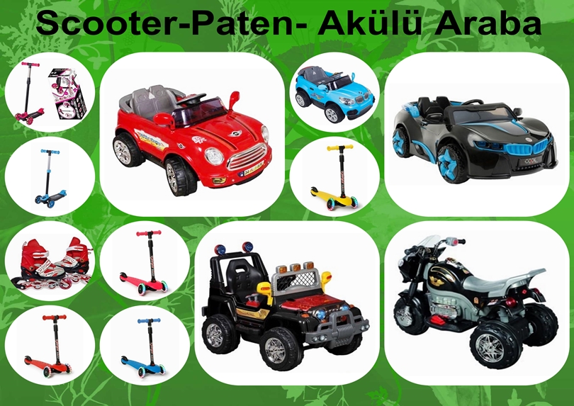 Scooter Bisklet Paten ve Akülü Araçlar